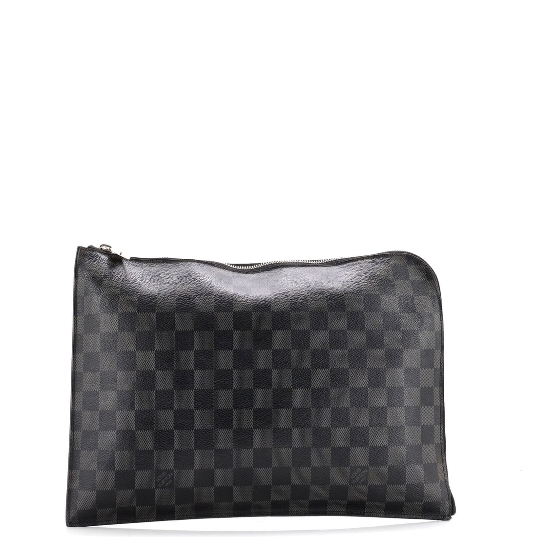 Louis Vuitton Zip Around Pochette Jour Damier Graphite GM: Louis Vuitton's Zip Around Pochette Jour reads first as architecture and only second as accessory, which is the highest compliment for a house bag. The build is in Damier Graphite, the slate-and-black