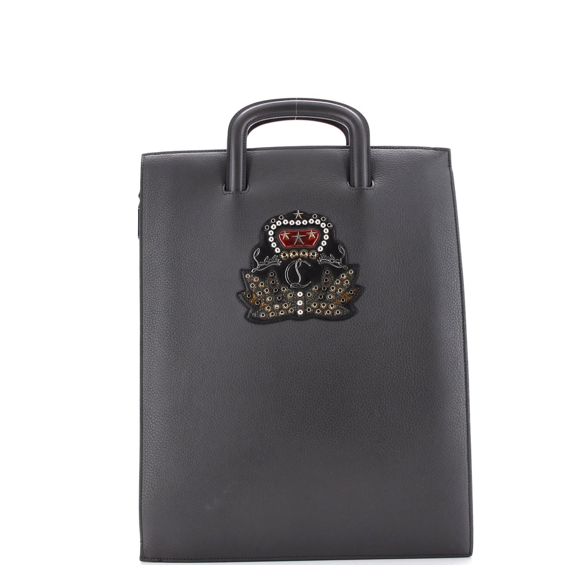 Christian Louboutin Trictrac Portfolio Bag Embroidered Studded Leather Large: A Christian Louboutin Trictrac Portfolio Bag in this configuration carries the proportions that have made the model a steady fixture in collector rotations. Built in Embroidered Studded Leather, the s