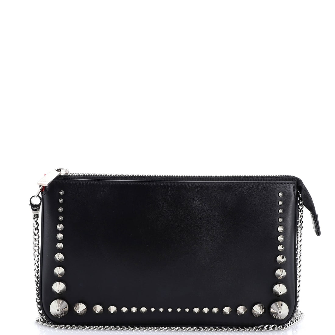 Christian Louboutin Loubila Chain Clutch Spiked Leather: A Christian Louboutin Loubila Chain Clutch in this configuration carries the proportions that have made the model a steady fixture in collector rotations. The make is in Spiked Leather, a choice that 