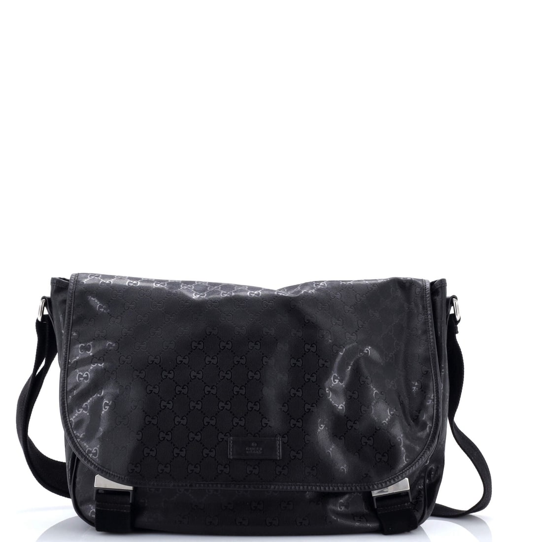 Gucci Double Buckle Messenger Bag GG Imprime Large: The Double Buckle Messenger Bag is one of Gucci's most translatable silhouettes, a piece that adjusts to its wearer rather than the other way around. Cut in GG Imprime, it has the considered hand a ca