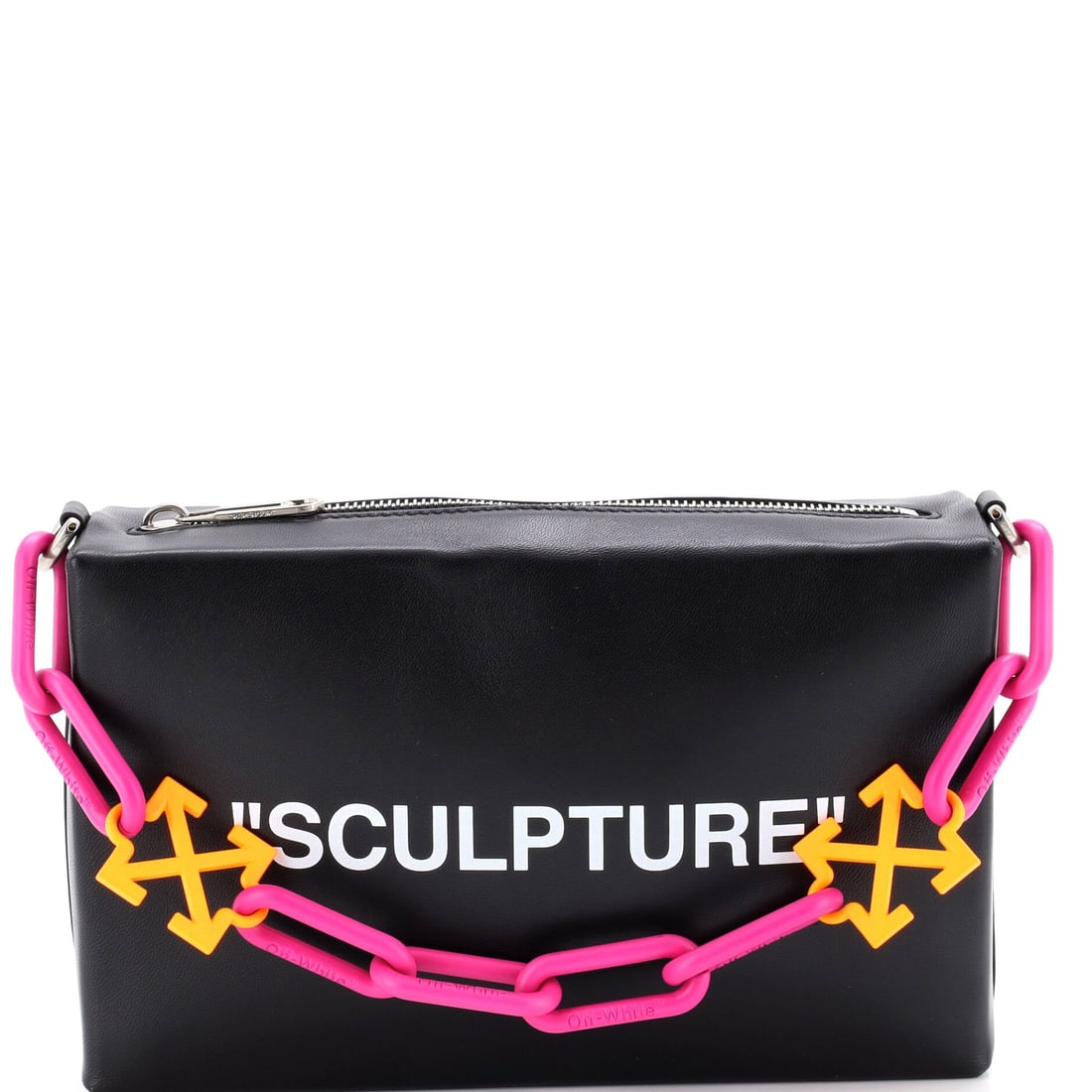 Off White Block Pouch Shoulder Bag Printed Leather: Within Off White's catalog, the Block Pouch Shoulder Bag occupies the territory between everyday tote and editorial carry. It is constructed in Printed Leather, with the kind of considered finish the 