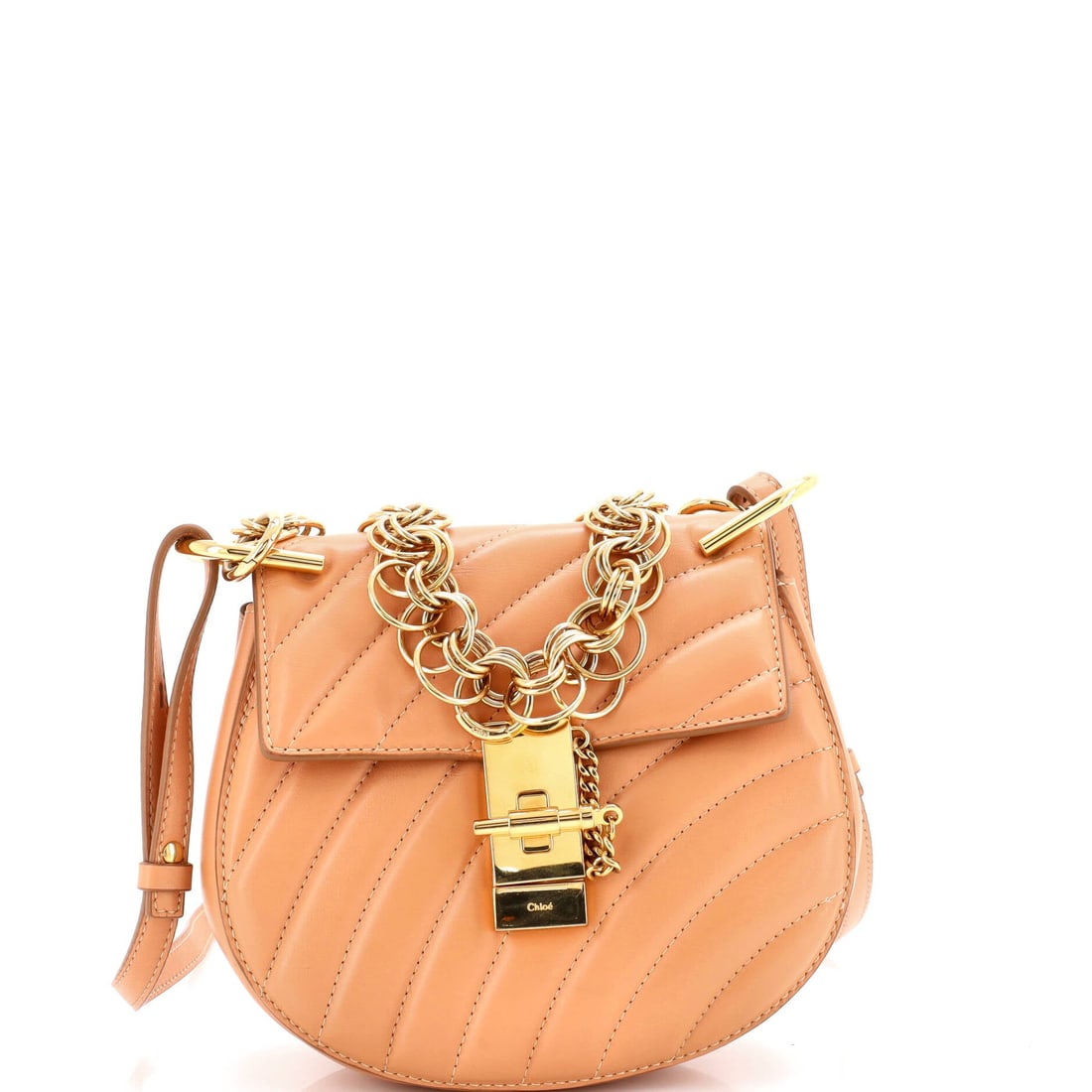 Chloe Drew Bijou Crossbody Bag Quilted Leather Mini: Chloe's Drew Bijou Crossbody Bag steps in with the considered architecture the maison saves for its most carried house bags. The make is in Quilted Leather, a choice that gives the piece its quiet aut