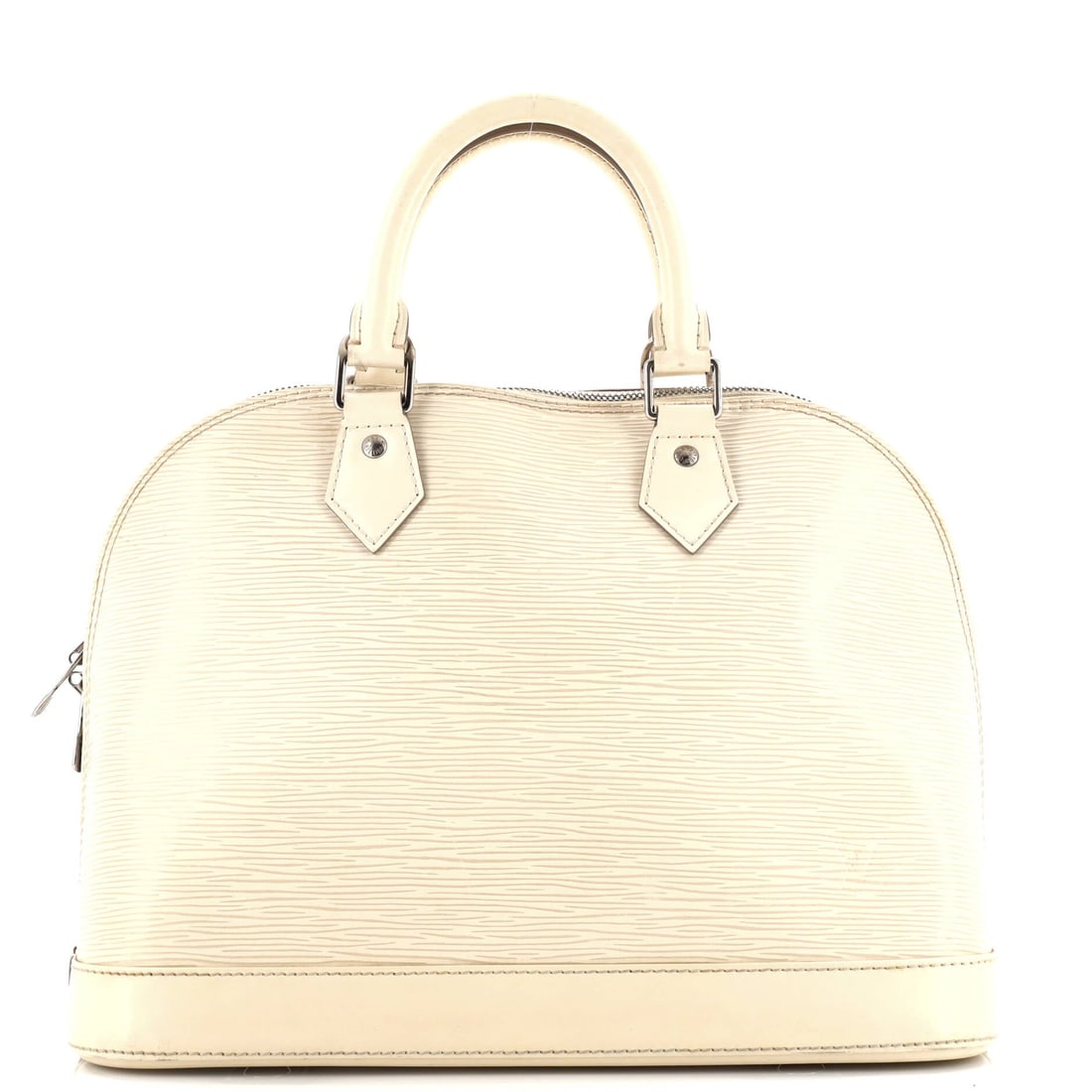 Louis Vuitton Alma Handbag Epi Leather PM: Louis Vuitton's Alma Handbag reads first as architecture and only second as accessory, which is the highest compliment for a house bag. It carries the unmistakable hand of Epi leather, Vuitton's textu