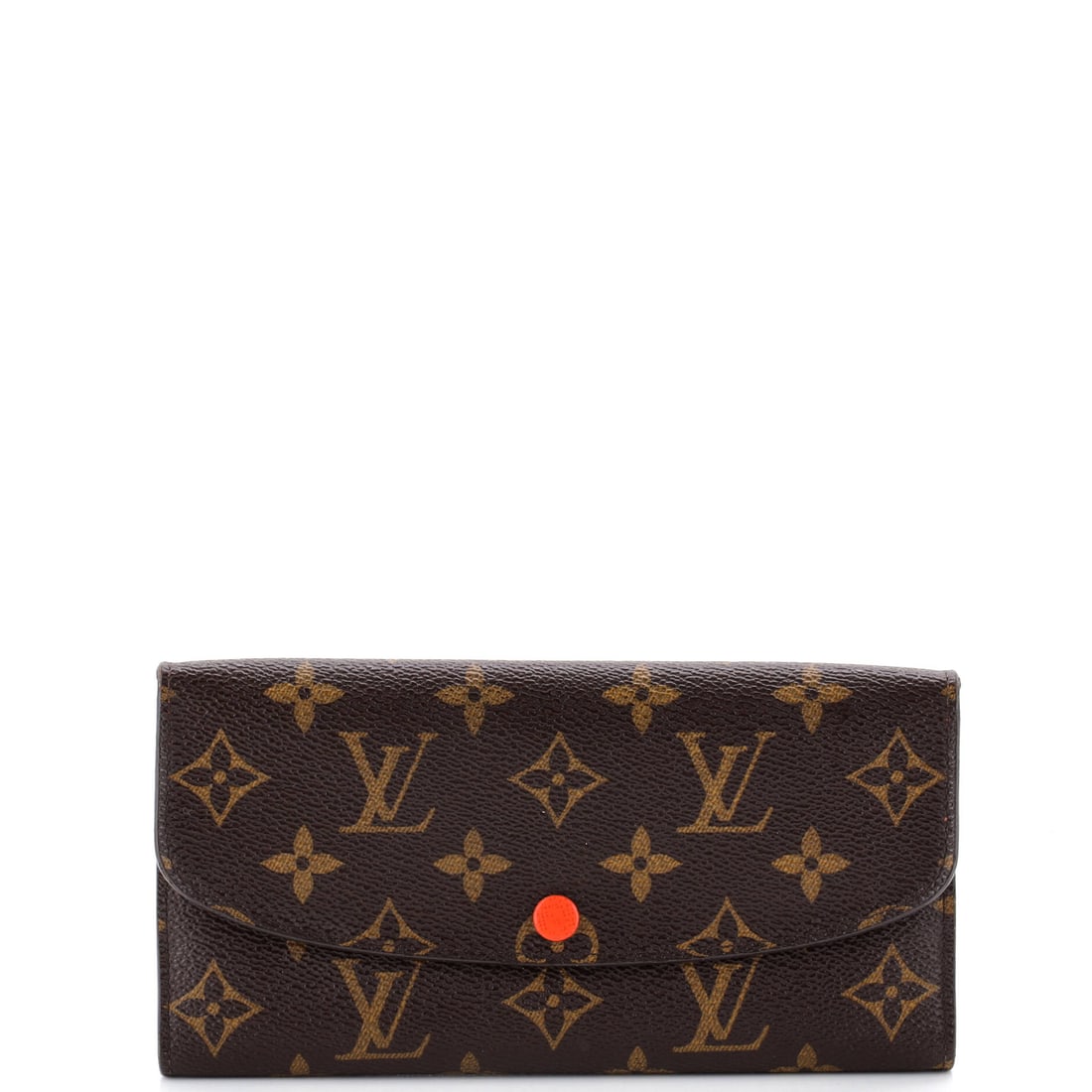 Louis Vuitton Emilie Wallet Monogram Canvas: Louis Vuitton built the Emilie Wallet for the kind of carry that lives inside another bag, then earns its own place at the front of the pocket. Surface and finish come from Monogram coated canvas, the