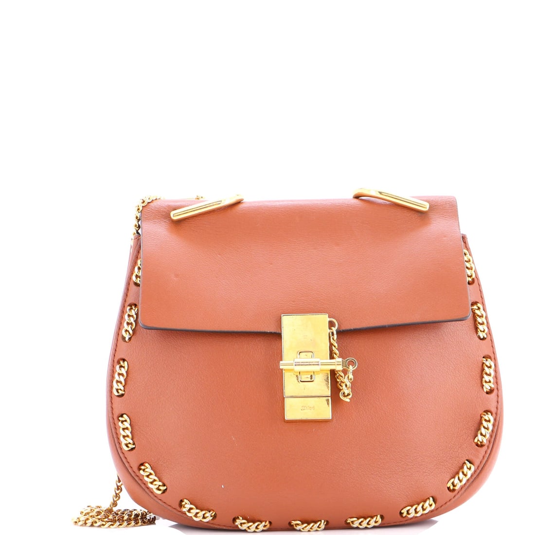 Chloe Drew Crossbody Bag Chain Embellished Leather Small: The Drew Crossbody Bag is one of Chloe's most translatable silhouettes, a piece that adjusts to its wearer rather than the other way around. Cut in Chain Embellished Leather, it has the considered han