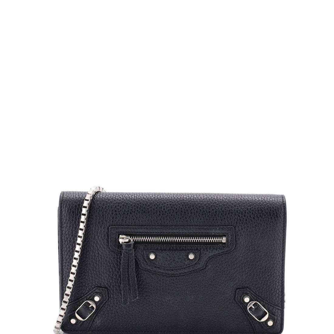 Balenciaga City Classic Studs Wallet on Chain Leather Small: Balenciaga's City Classic Studs Wallet on Chain arrives as a model whose silhouette has held its place in the conversation for reasons that are easy to see at a glance. Built in Leather, the silhouett