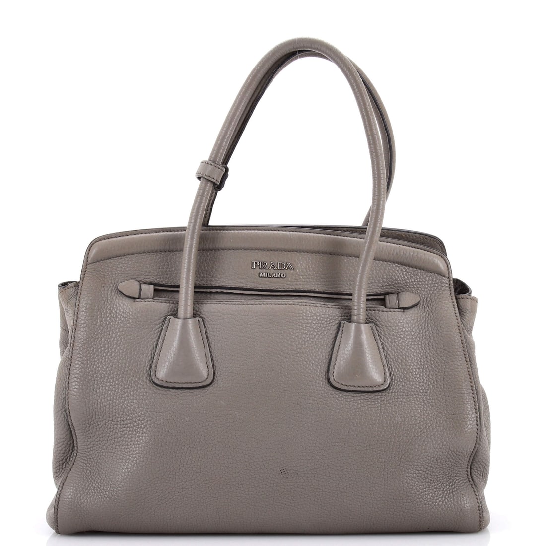 Prada Cuir Frame Convertible Tote Vitello Daino Large: The Cuir Frame Convertible Tote is one of Prada's most translatable silhouettes, a piece that adjusts to its wearer rather than the other way around. It is constructed in Vitello Daino, with the kind 