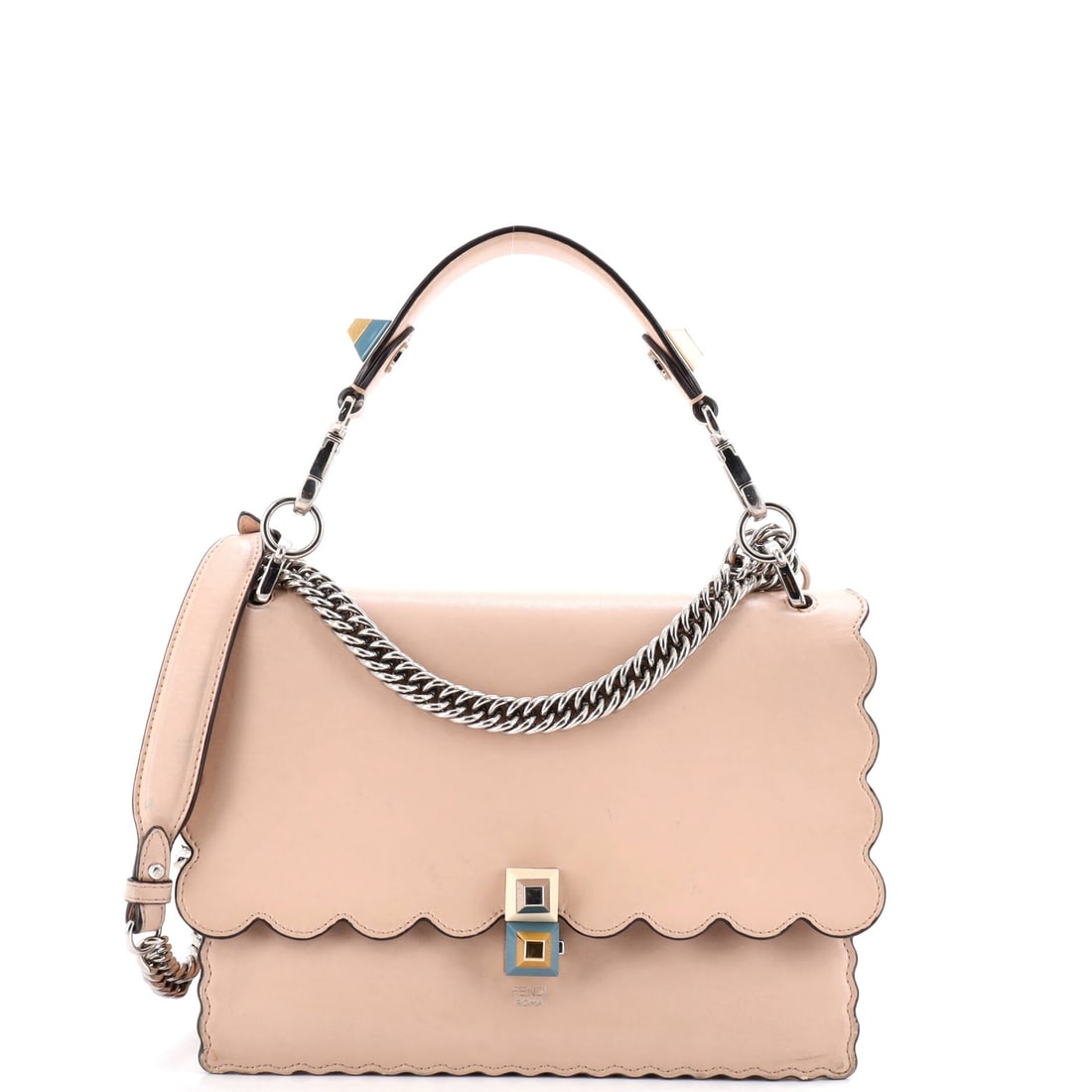 Fendi Kan I Bag Leather Medium: This Fendi Kan I Bag arrives through Maison de Beaubigonne's trade channel with the silhouette the house treats as a fixture in its core lineup. Built in Leather, the silhouette reads as deliberate ra