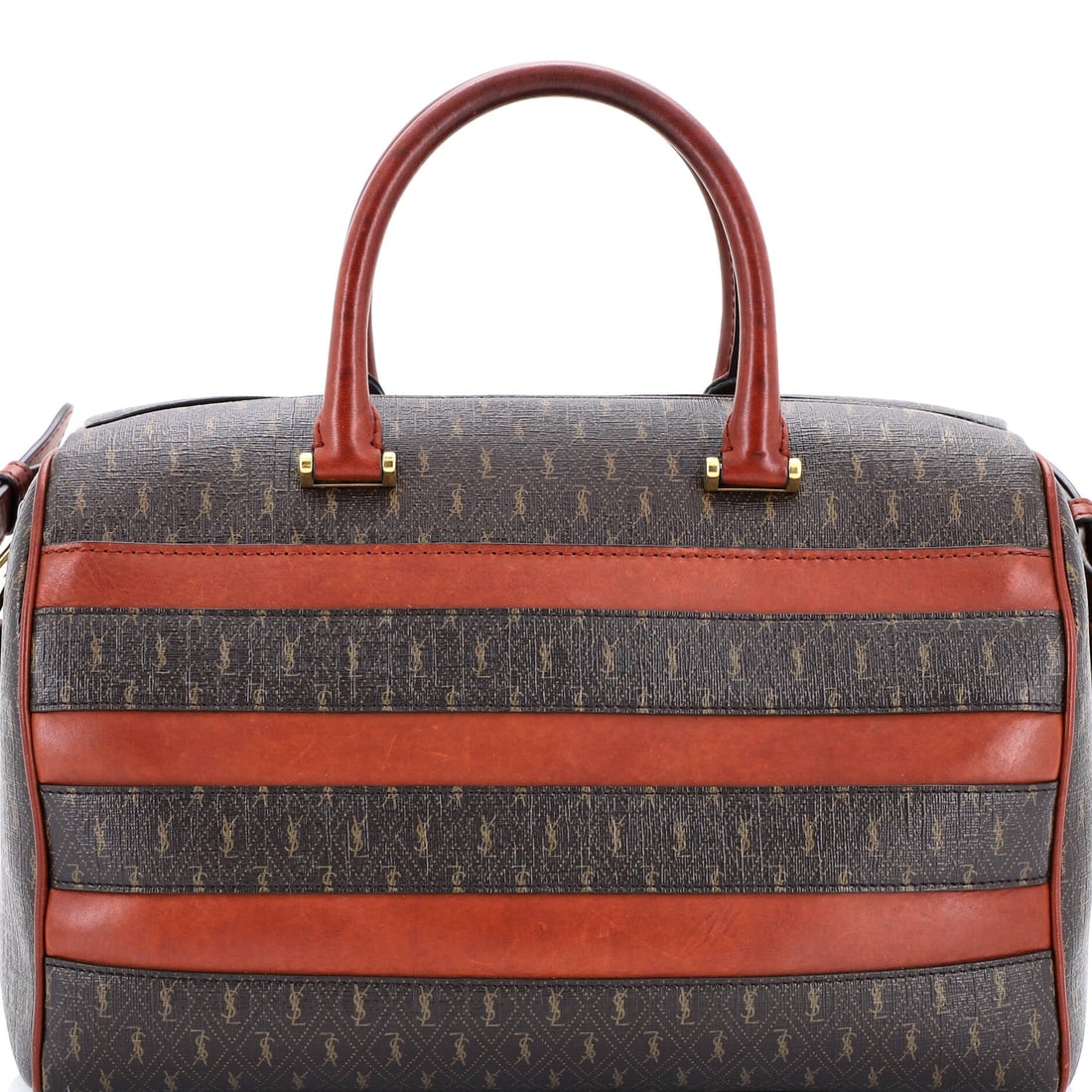 Saint Laurent Le Monogramme Duffle Bag Monogram All Over Coated Canvas and Leather Medium: The Le Monogramme Duffle Bag is one of Saint Laurent's most translatable silhouettes, a piece that adjusts to its wearer rather than the other way around. It carries the unmistakable hand of the