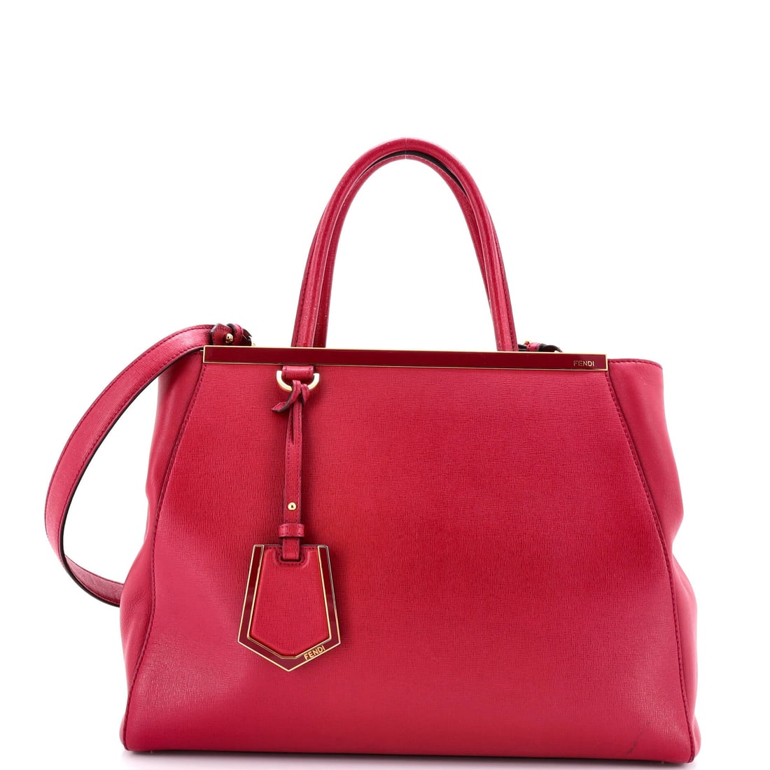 Fendi 2Jours Bag Leather Medium: Fendi's 2Jours Bag is a study in measured architecture, the kind of carry that telegraphs taste before it ever signals brand. Worked in Leather, the surface carries a measured, well-bred polish. Sized