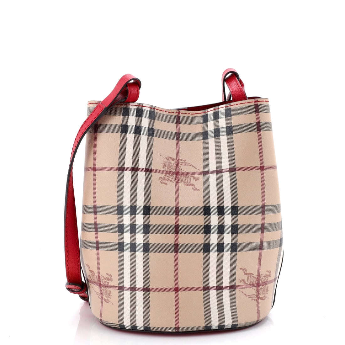 Burberry Lorne Bucket Bag Haymarket Coated Canvas Small (1 of 7)
