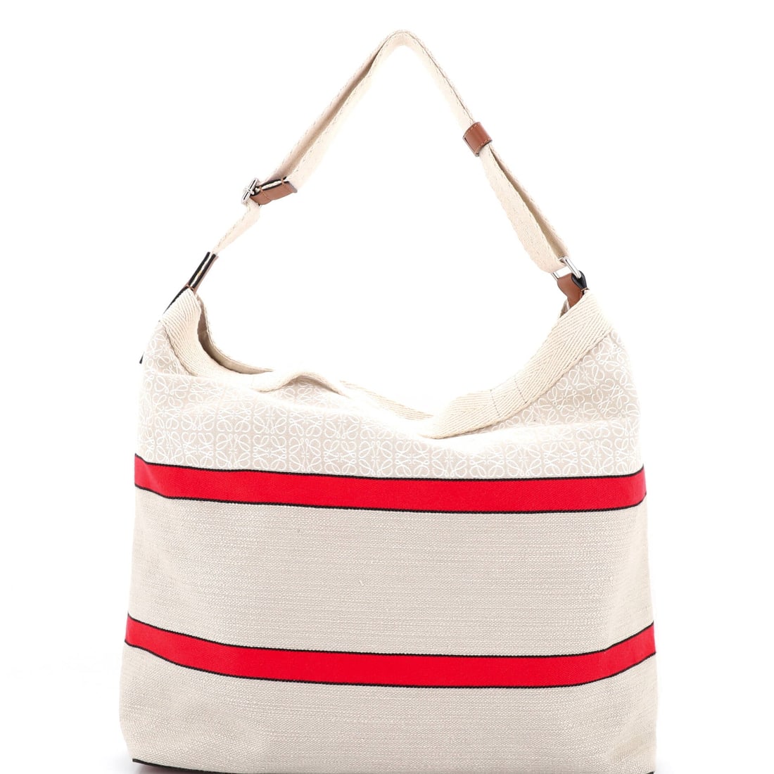Loewe Open Crossbody Tote Anagram Jacquard and Canvas: From the Loewe archive, the Open Crossbody Tote carries the kind of architecture that translates clearly across daytime, travel, and evening rotation. It is constructed in Anagram Jacquard and Canvas,