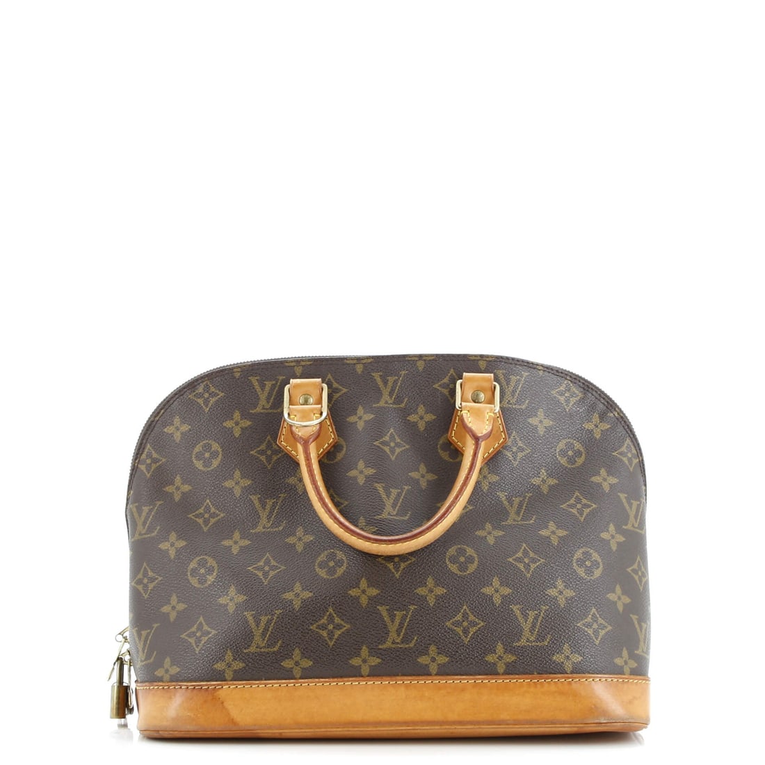 Louis Vuitton Vintage Alma Handbag Monogram Canvas PM: The Vintage Alma Handbag sits in Louis Vuitton's most quietly confident silhouette family, where line and weight do the talking. Construction sits in Monogram coated canvas, the house's signature LV-p