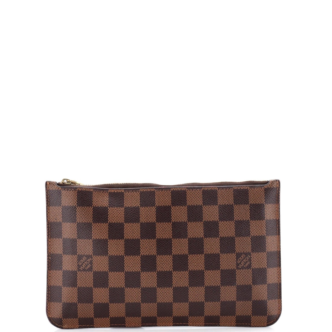 Louis Vuitton Neverfull Pochette Damier Large: The Neverfull Pochette from Louis Vuitton sits in the maison's pouch language with the finish-work the house applies to its larger handbags. It carries the unmistakable hand of the Damier coated canva