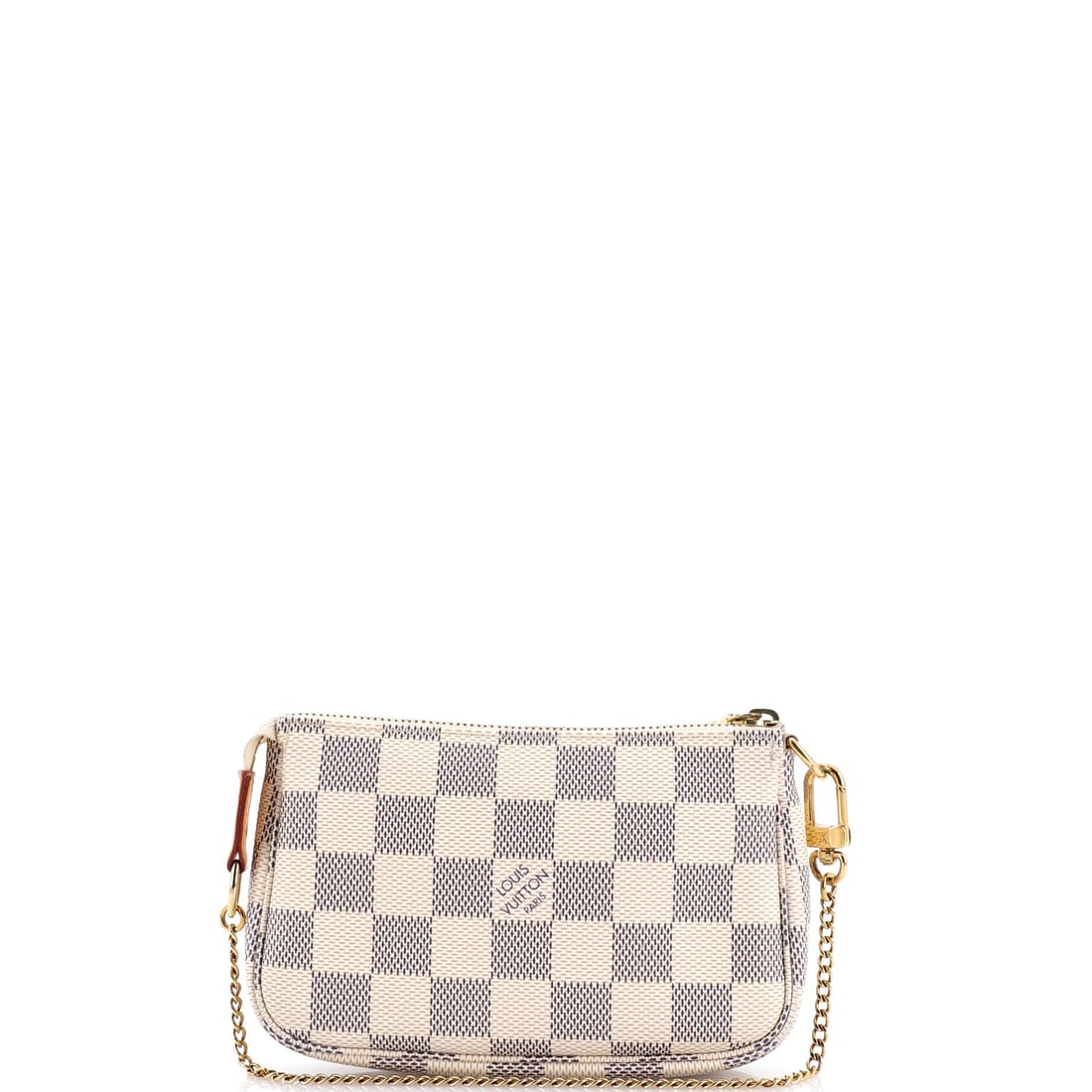Louis Vuitton Pochette Accessoires Damier Mini: Louis Vuitton's Pochette Accessoires sits squarely in the maison's most-quoted handbag language, with a profile that has earned its place in serious wardrobes. It is finished in the Damier coated canv