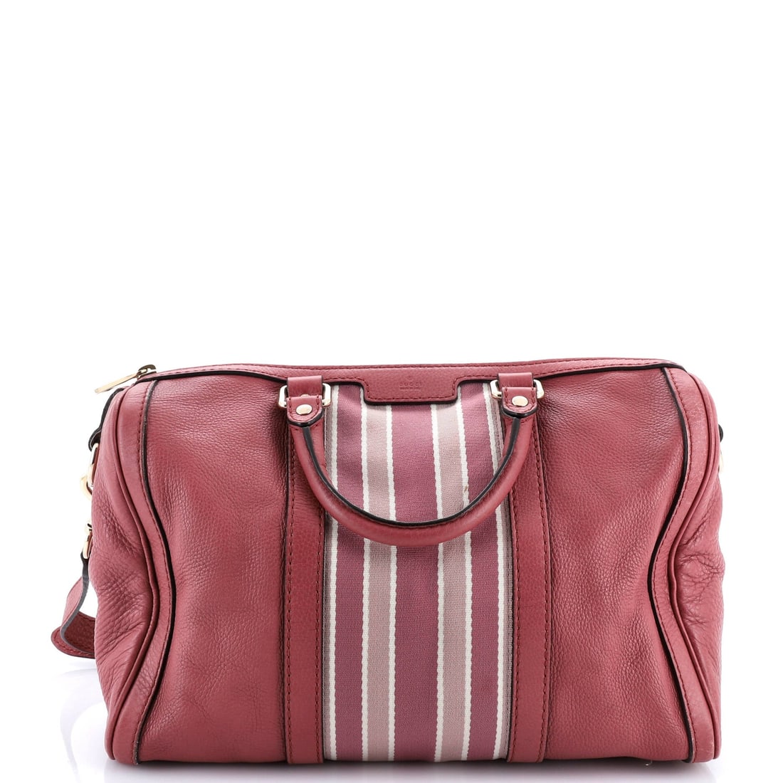 Gucci Vintage Web Boston Bag Leather Medium: This Gucci Vintage Web Boston Bag arrives through Maison de Beaubigonne's trade channel with the silhouette the house treats as a fixture in its core lineup. Built in Leather, the silhouette reads as 