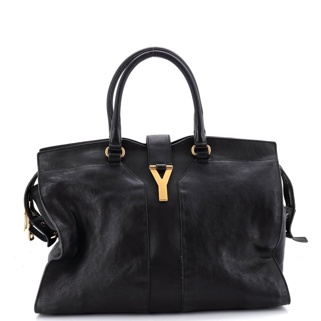 Saint Laurent Chyc Cabas Tote Leather Medium: Saint Laurent's Chyc Cabas Tote is a study in measured architecture, the kind of carry that telegraphs taste before it ever signals brand. It is constructed in Leather, with the kind of considered fin