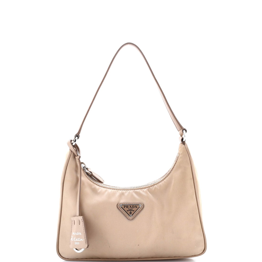 Prada Re-Edition 2005 Hobo Tessuto with Saffiano Leather Mini: The Prada Re-Edition 2005 Hobo carries a stance the maison has refined across many iterations into something instantly recognizable. It carries the unmistakable hand of Saffiano, Prada's