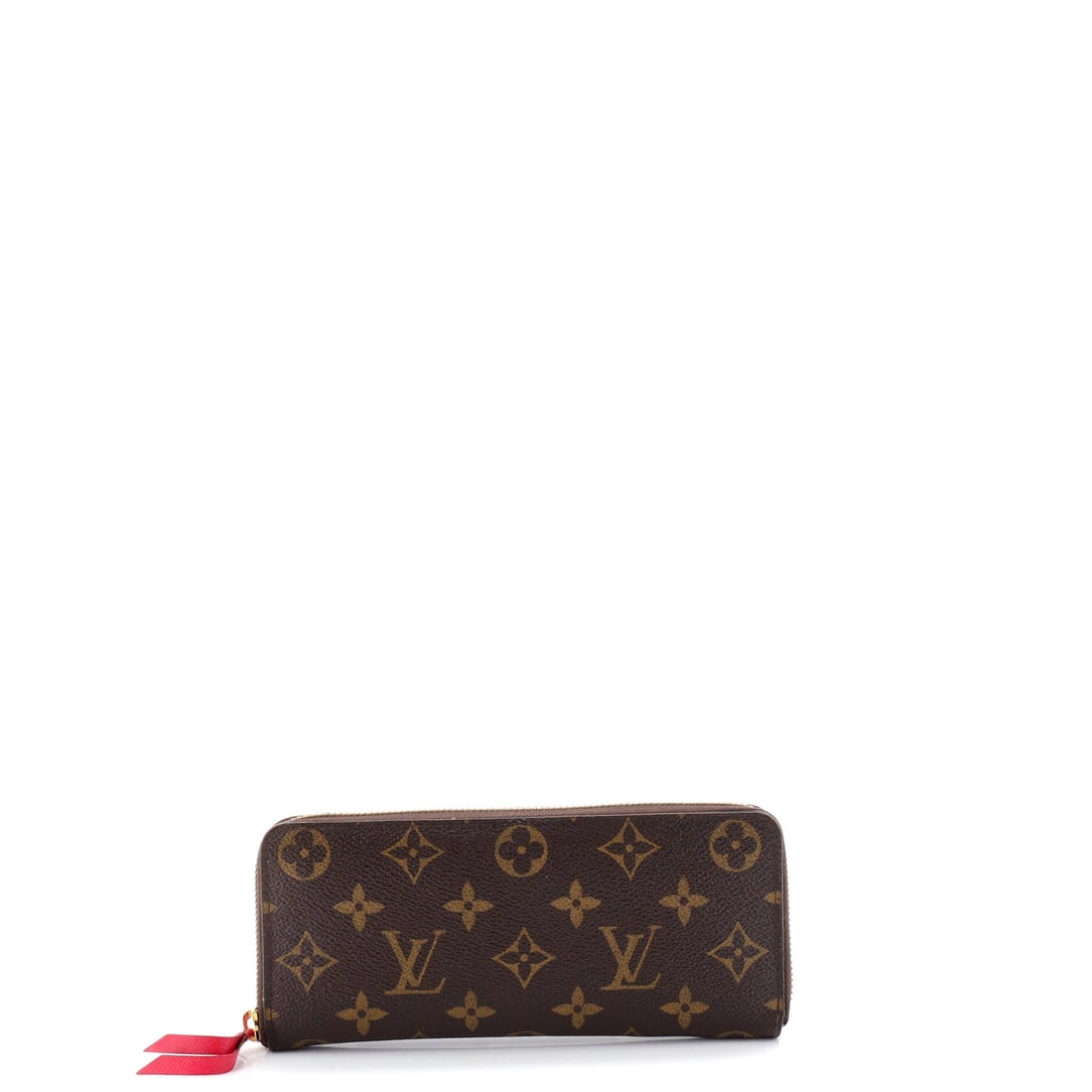 Louis Vuitton Clemence Wallet Monogram Canvas: The Clemence Wallet is one of Louis Vuitton's most-carried small-goods silhouettes, the size and shape that earned a place in many wardrobes. Surface and finish come from Monogram coated canvas, the