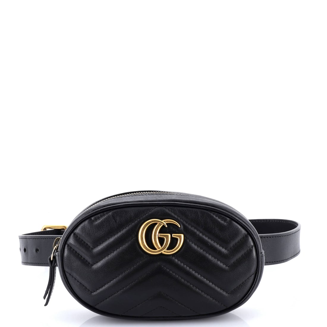 Gucci GG Marmont Belt Bag Matelasse Leather: The GG Marmont Belt Bag is one of Gucci's most translatable silhouettes, a piece that adjusts to its wearer rather than the other way around. The leatherwork is in matelasse, the quilted padded stitch