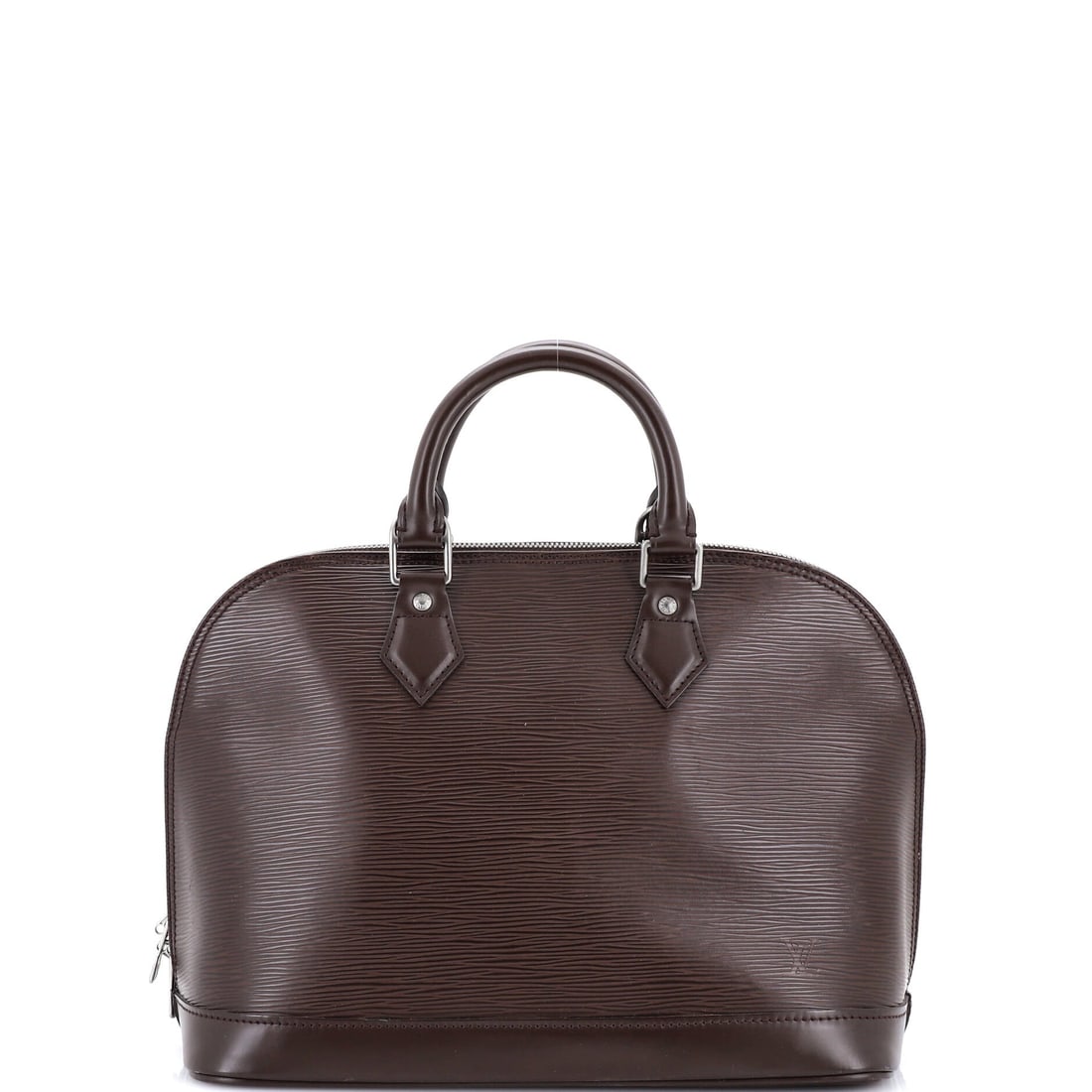 Louis Vuitton Vintage Alma Handbag Epi Leather PM: Louis Vuitton's Vintage Alma Handbag steps in with the considered architecture the maison saves for its most carried house bags. It is finished in Epi leather, Vuitton's textured grained calfskin deve