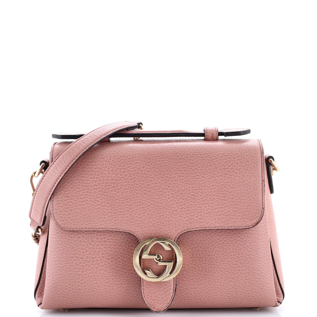 Gucci Interlocking Top Handle Bag Leather Medium: Within Gucci's catalog, the Interlocking Top Handle Bag occupies the territory between everyday tote and editorial carry. Worked in Leather, the surface carries a measured, well-bred polish. The build