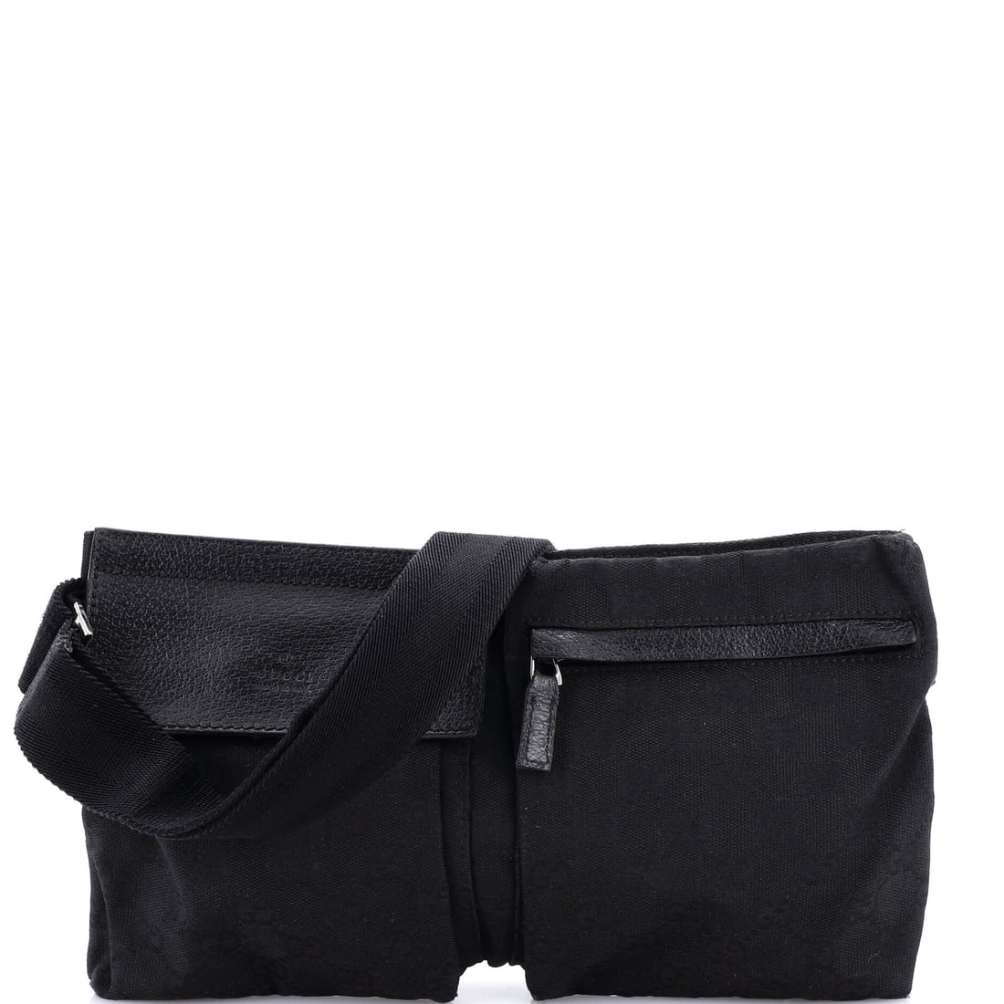 Gucci Vintage Double Belt Bag GG Canvas with Leather: Gucci's Vintage Double Belt Bag reads first as architecture and only second as accessory, which is the highest compliment for a house bag. It carries the unmistakable hand of the GG coated canvas, Guc