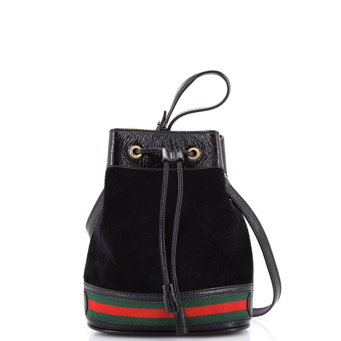 Gucci Ophidia Bucket Bag Suede Small: Within Gucci's catalog, the Ophidia Bucket Bag occupies the territory between everyday tote and editorial carry. Worked in Suede, the surface carries a measured, well-bred polish. The build comes in a