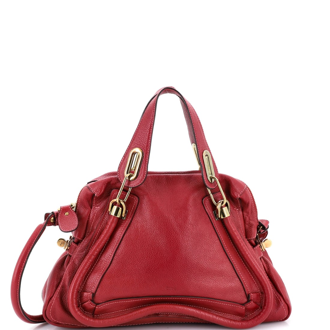 Chloe Paraty Top Handle Bag Leather Medium: This Chloe Paraty Top Handle Bag arrives through Maison de Beaubigonne's trade channel with the silhouette the house treats as a fixture in its core lineup. The make is in Leather, a choice that gives