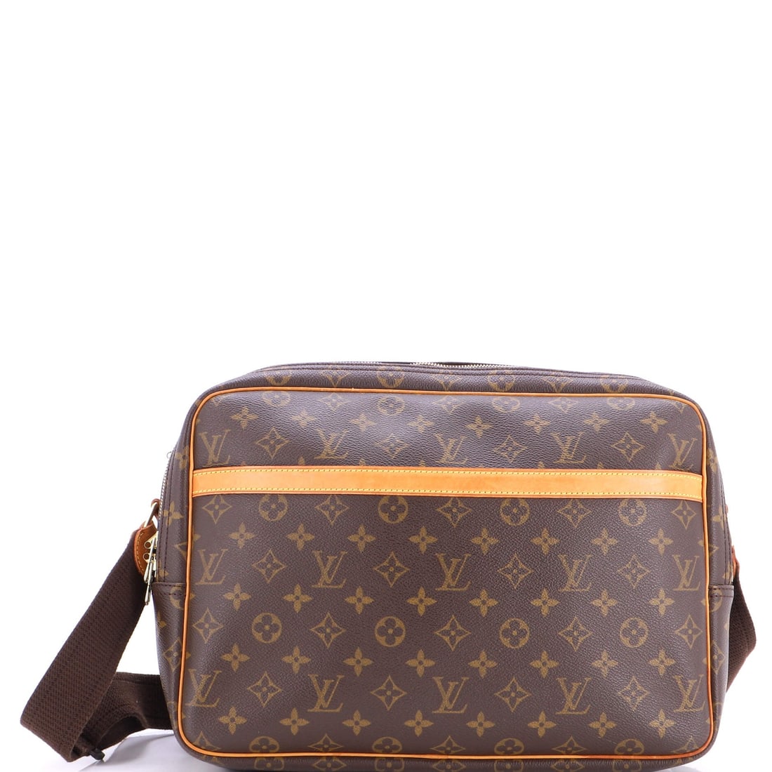 Louis Vuitton Reporter Bag Monogram Canvas GM: The Reporter Bag is one of Louis Vuitton's most translatable silhouettes, a piece that adjusts to its wearer rather than the other way around. The build is in Monogram coated canvas, the house's signa