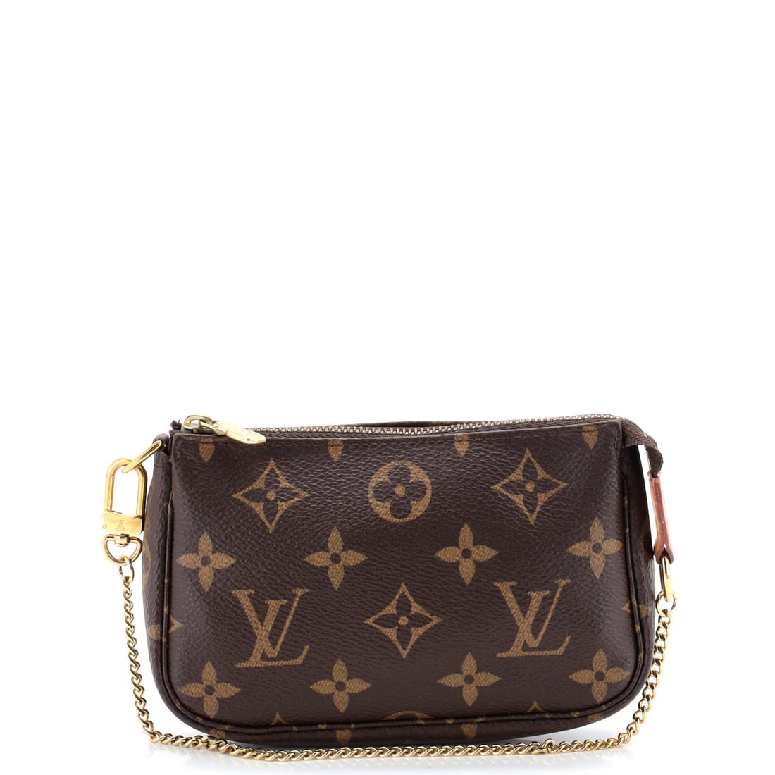 Louis Vuitton Pochette Accessoires Monogram Canvas Mini: The Pochette Accessoires from Louis Vuitton reads as a thoughtful piece of bag-making, with construction that prioritizes posture and proportion over noise. The build is in Monogram coated canvas, the