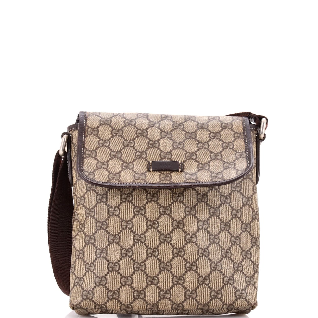 Gucci Flap Messenger GG Coated Canvas Small: Gucci built the Flap Messenger as a piece that holds its own in a wardrobe rather than competing with it. It is constructed in GG Coated Canvas, with the kind of considered finish the house is known f