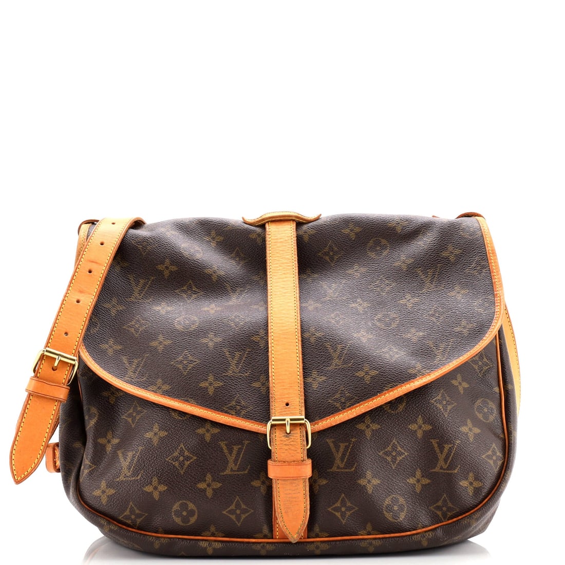 Louis Vuitton Saumur Handbag Monogram Canvas 35: Louis Vuitton's Saumur Handbag arrives as a model whose silhouette has held its place in the conversation for reasons that are easy to see at a glance. It is finished in Monogram coated canvas, the