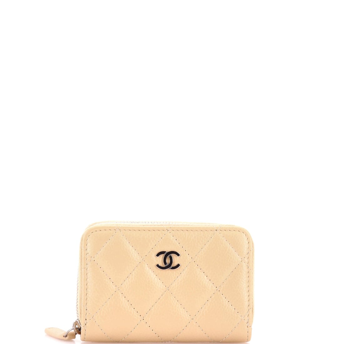 Chanel CC Zip Coin Purse Quilted Caviar Small: The CC Zip Coin Purse from Chanel sits in the maison's pouch language with the finish-work the house applies to its larger handbags. It carries the unmistakable hand of caviar, Chanel's pebbled and ha