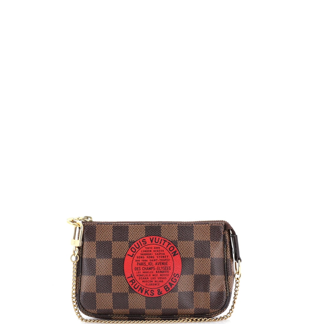 Louis Vuitton Pochette Accessoires Limited Edition Damier Mini: This Louis Vuitton Pochette Accessoires arrives through Maison de Beaubigonne's trade channel with the silhouette the house treats as a fixture in its core lineup. Surface and finish come from the