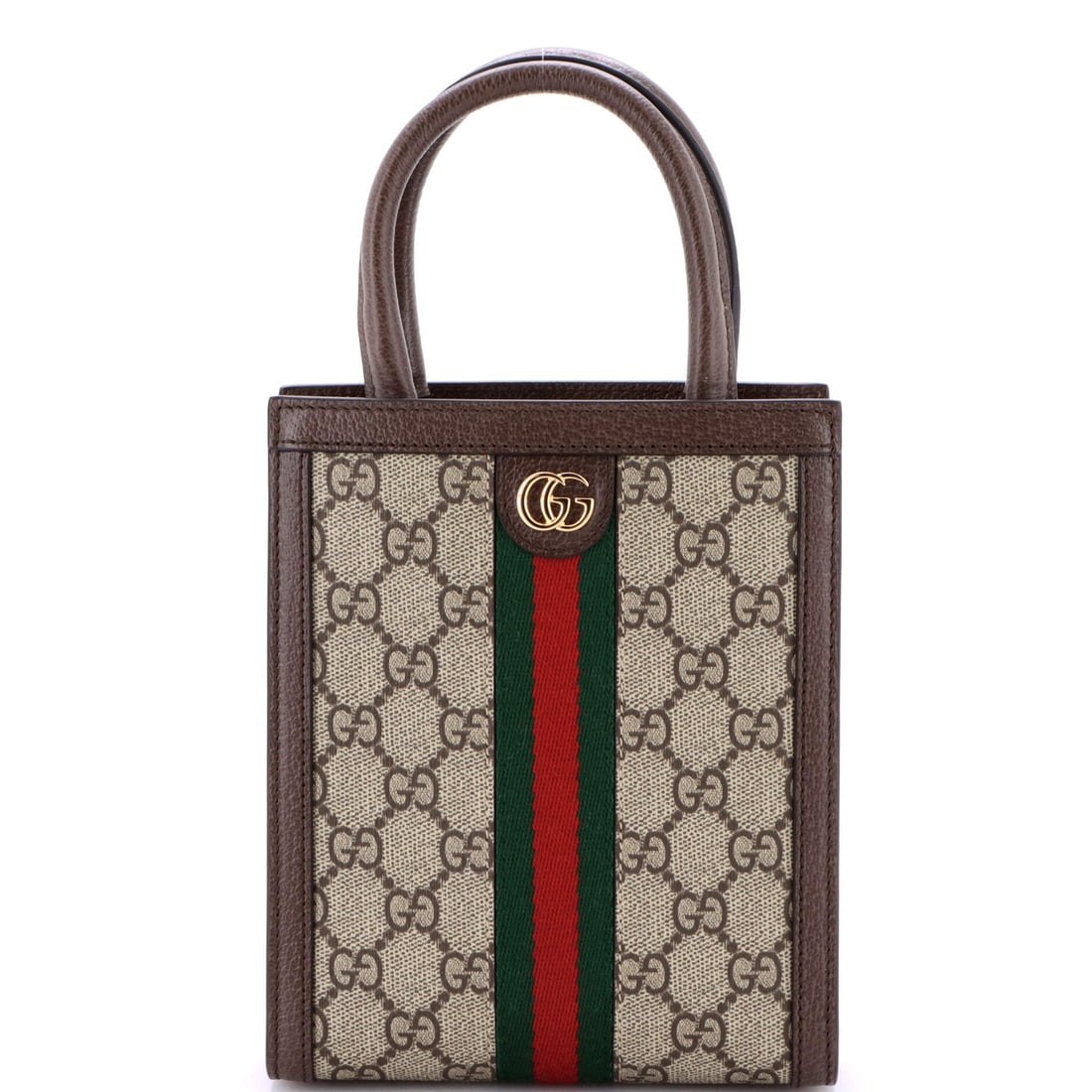 Gucci Ophidia Convertible Tote GG Coated Canvas Super Mini: Gucci's Ophidia Convertible Tote is a study in measured architecture, the kind of carry that telegraphs taste before it ever signals brand. Worked in GG Coated Canvas, the surface carries a measured, 