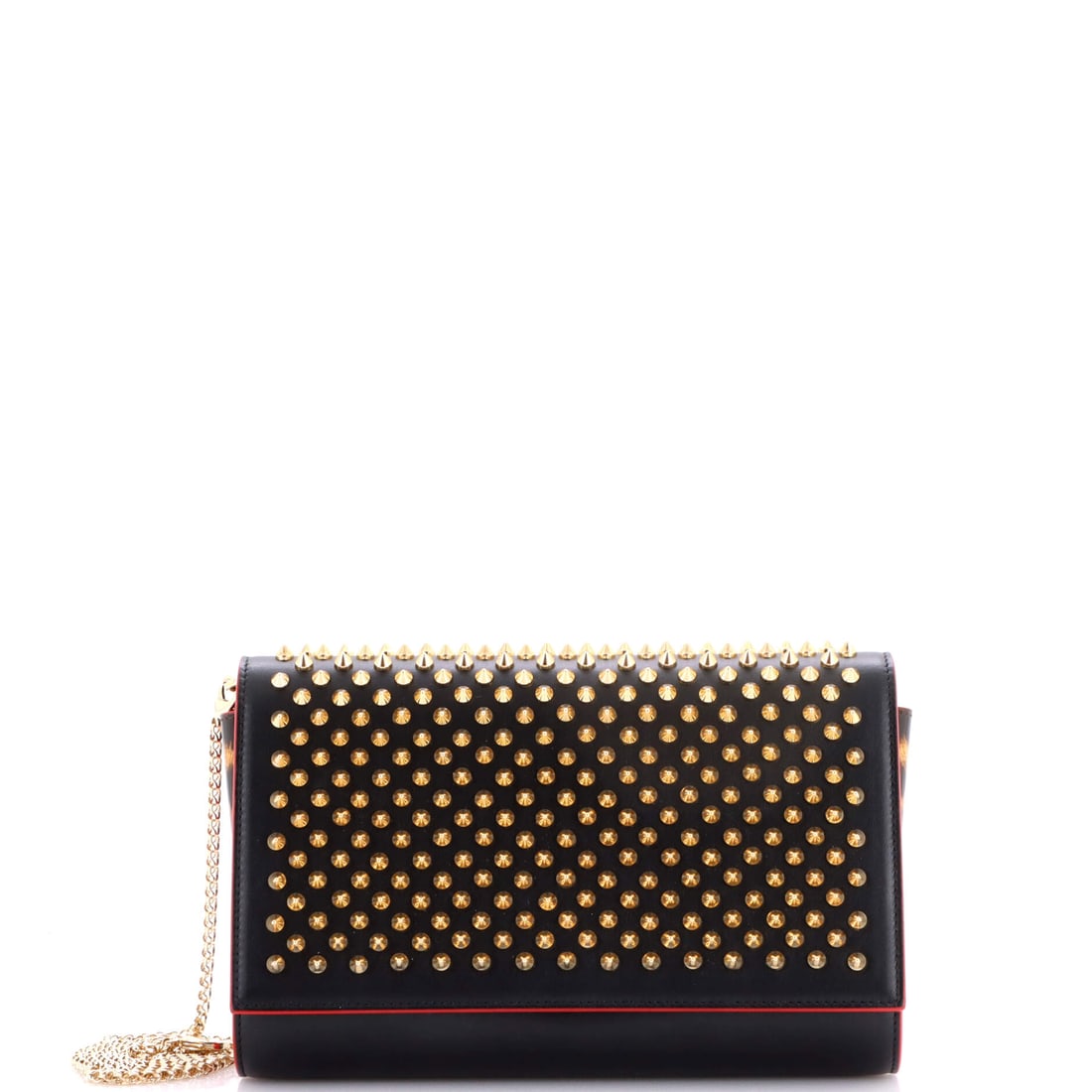 Christian Louboutin Paloma Clutch Spiked Leather: The Paloma Clutch sits in Christian Louboutin's most quietly confident silhouette family, where line and weight do the talking. The make is in Spiked Leather, a choice that gives the piece its quiet a