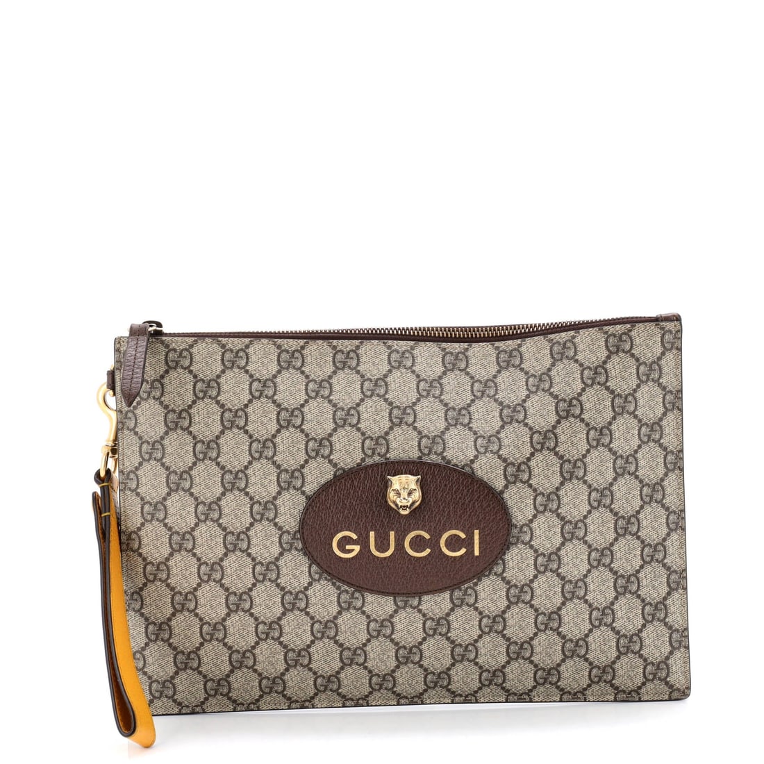 Gucci Neo Vintage Wristlet Pouch GG Coated Canvas: Gucci's Neo Vintage Wristlet Pouch steps in with the considered architecture the maison saves for its most carried house bags. The build sits in GG Coated Canvas, finished to the standard that defines
