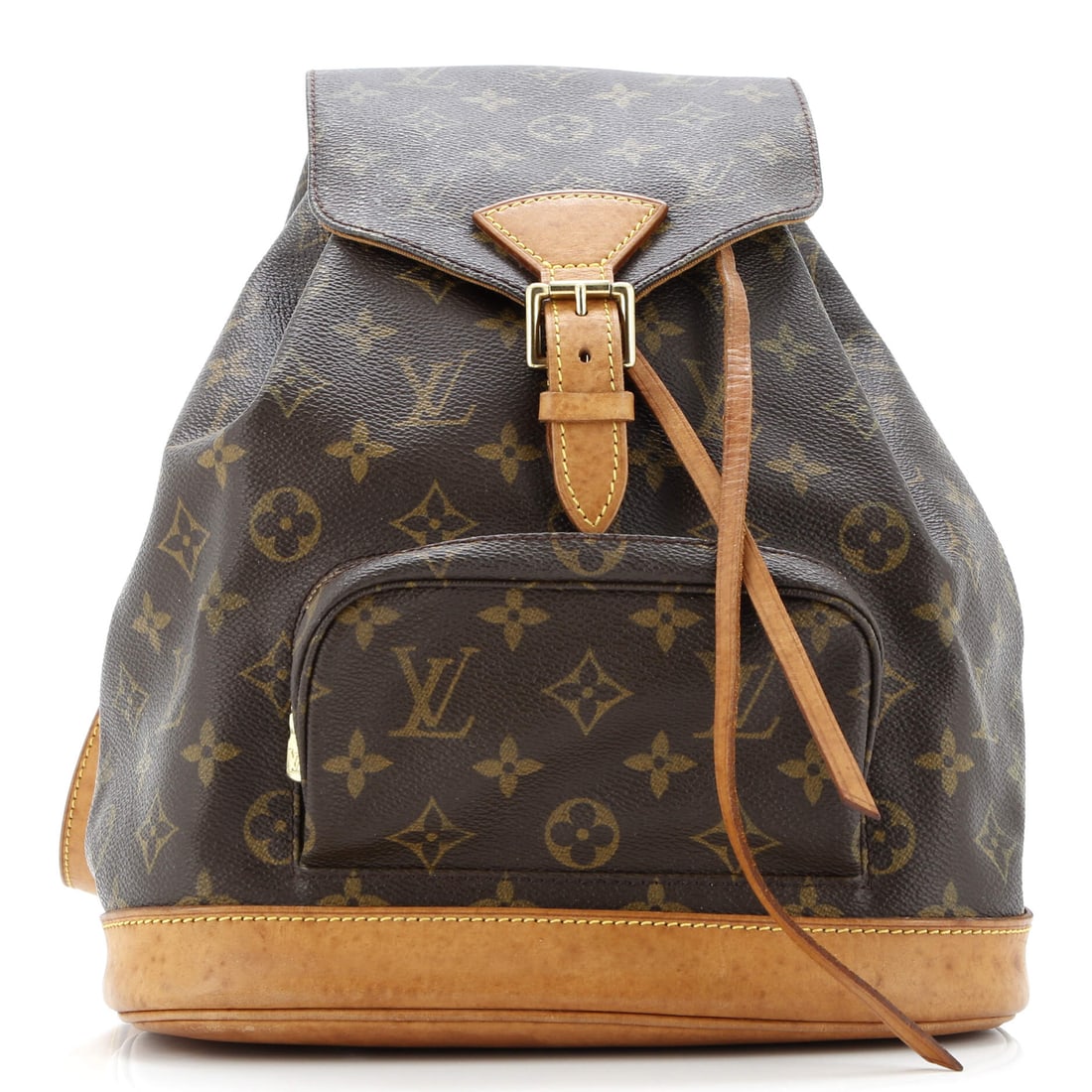 Louis Vuitton Vintage Montsouris Backpack Monogram Canvas MM: Within Louis Vuitton's catalog, the Vintage Montsouris Backpack occupies the territory between everyday tote and editorial carry. The leatherwork is in Monogram coated canvas, the house's signature LV