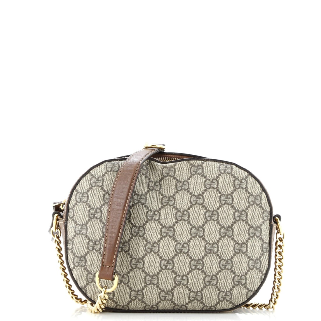 Gucci Chain Crossbody Bag GG Coated Canvas and Leather Mini: A Gucci Chain Crossbody Bag in this configuration carries the proportions that have made the model a steady fixture in collector rotations. The build sits in GG Coated Canvas and Leather, finished to 