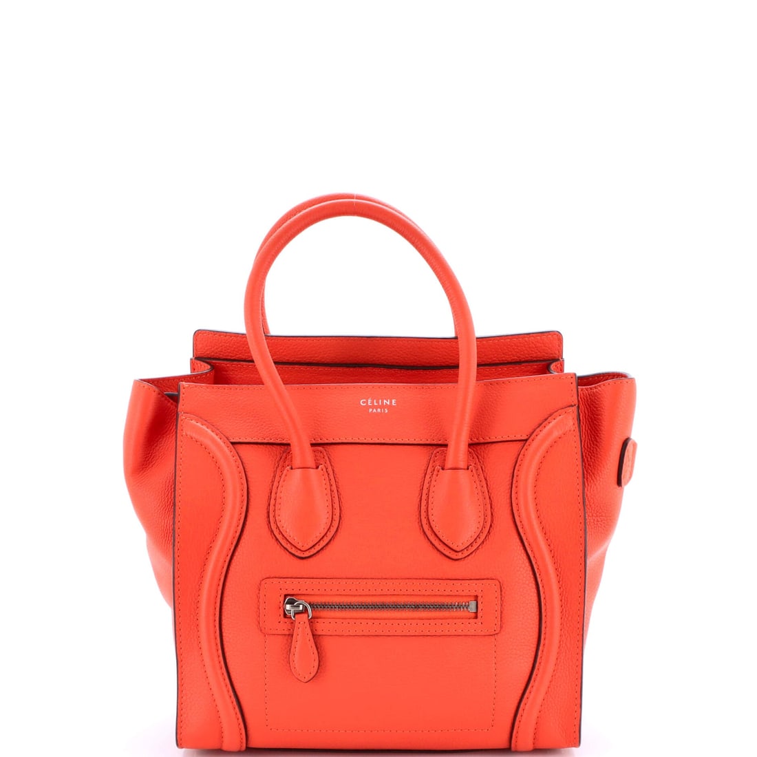 Celine Luggage Bag Grainy Leather Micro: Celine's Luggage Bag reads first as architecture and only second as accessory, which is the highest compliment for a house bag. It is constructed in Grainy Leather, with the kind of considered finish 