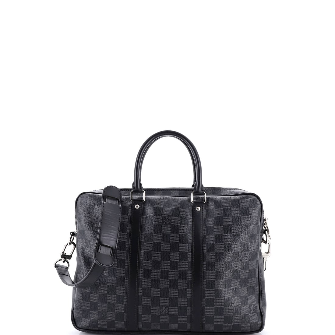 Louis Vuitton Porte-Documents Voyage Briefcase Damier Graphite PM: Louis Vuitton's Porte-Documents Voyage Briefcase sits squarely in the maison's most-quoted handbag language, with a profile that has earned its place in serious wardrobes. Surface and finish come from
