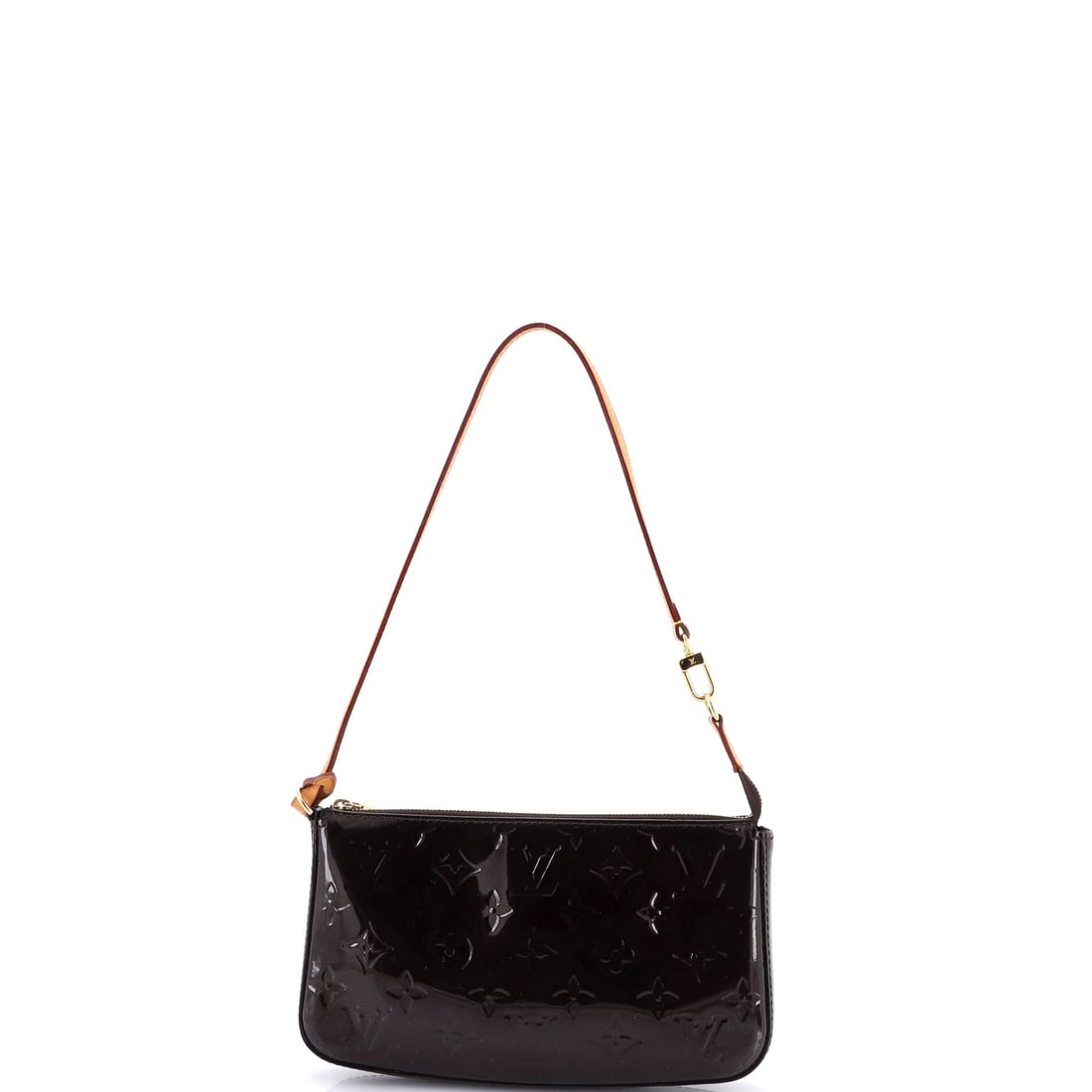 Louis Vuitton Pochette Accessoires NM Monogram Vernis: The Pochette Accessoires NM from Louis Vuitton reads as a thoughtful piece of bag-making, with construction that prioritizes posture and proportion over noise. It carries the unmistakable hand of the 