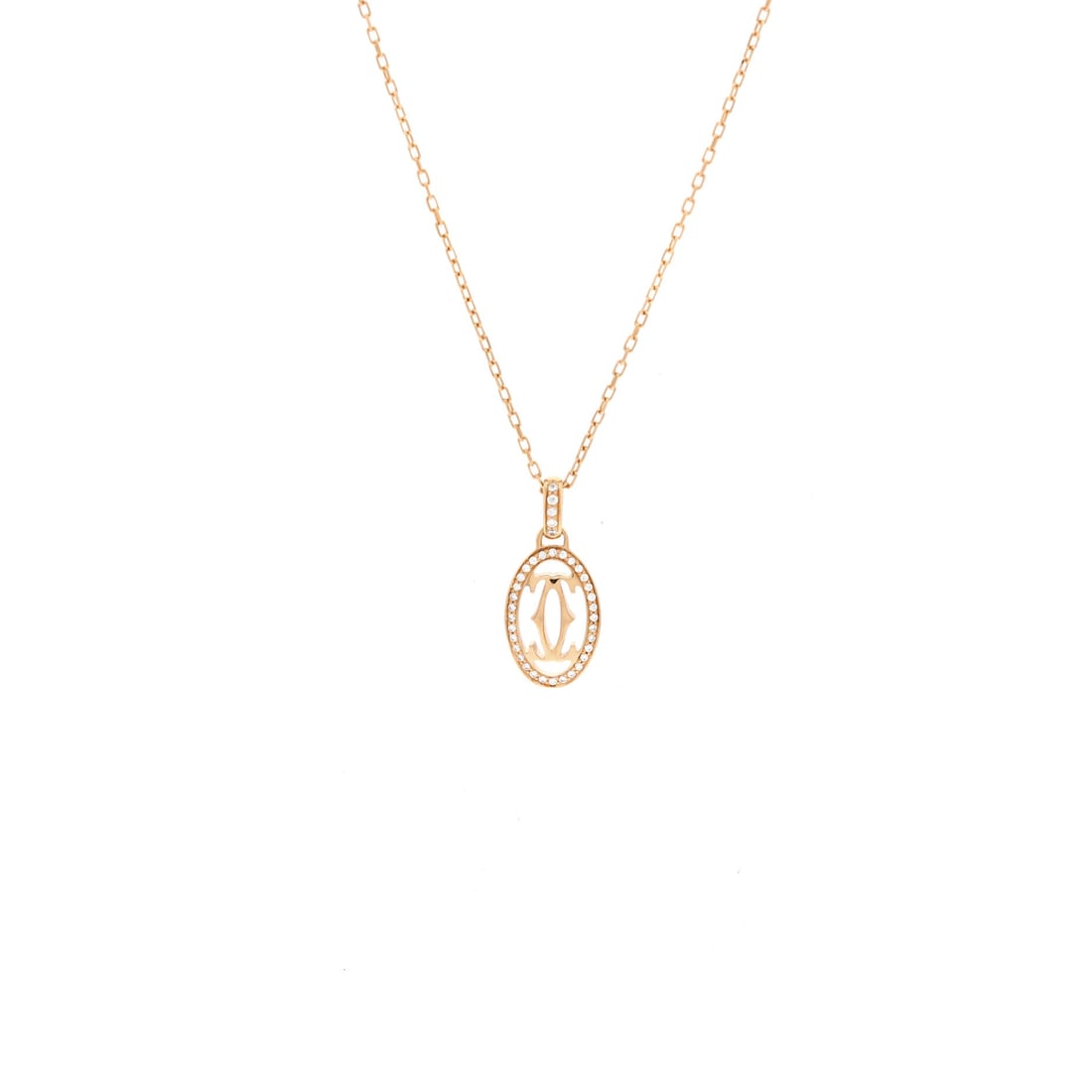 Cartier Double C de Cartier Pendant Necklace 18K Rose Gold and Diamonds (1 of 3)
