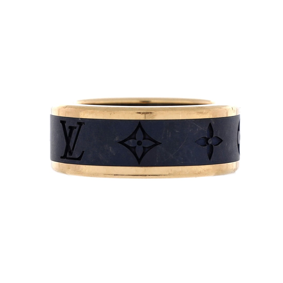 Louis Vuitton Les Gaston Ring 18K Yellow Gold and Titanium 6.75-54 (1 of 3)