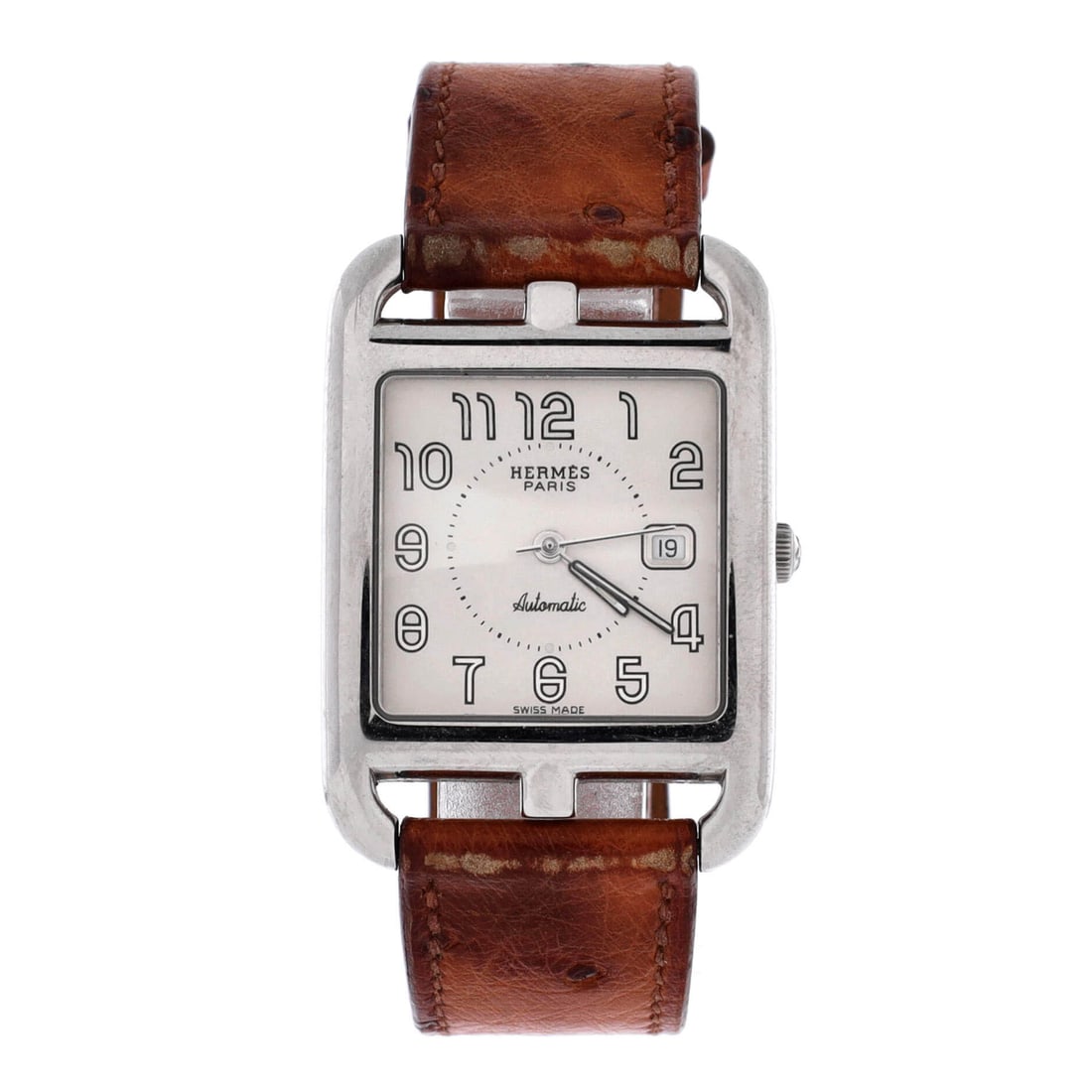 Hermes Cape Cod Automatic Watch Stainless Steel and Ostrich 29: Bezel-confident, the Hermes Cape Cod Automatic Watch layers movement, dial, and bracelet into one fluent silhouette. Worked in Stainless Steel and Ostrich. Its case-to-bracelet ratio is exactly what m