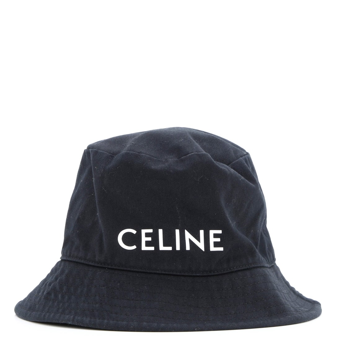 Celine Logo Bucket Hat Printed Canvas: Set in black-tone metal, the Celine Logo Bucket Hat carries house code from comb to teeth. Worked in Printed Canvas. The proportion is judged for real wear, more talisman than statement. It elevates a
