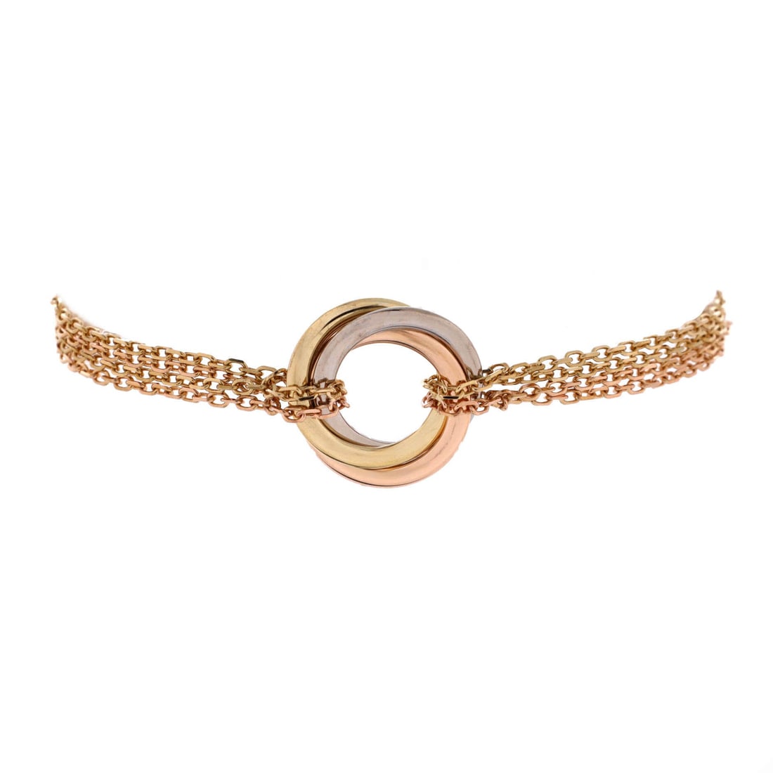 Cartier Trinity 4 Chain Bracelet 18K Tricolor Gold (1 of 3)