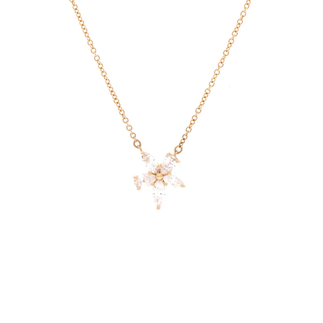 Tiffany & Co. Victoria Mixed Cluster Pendant Necklace 18K Rose Gold with 5 Diamonds: Editorial-calm, the Tiffany & Co. Victoria Mixed Cluster Pendant Necklace sits exactly where a thoughtful piece is meant to land. Worked in 18K Rose Gold with 5 Diamonds. The chain length reads as cla