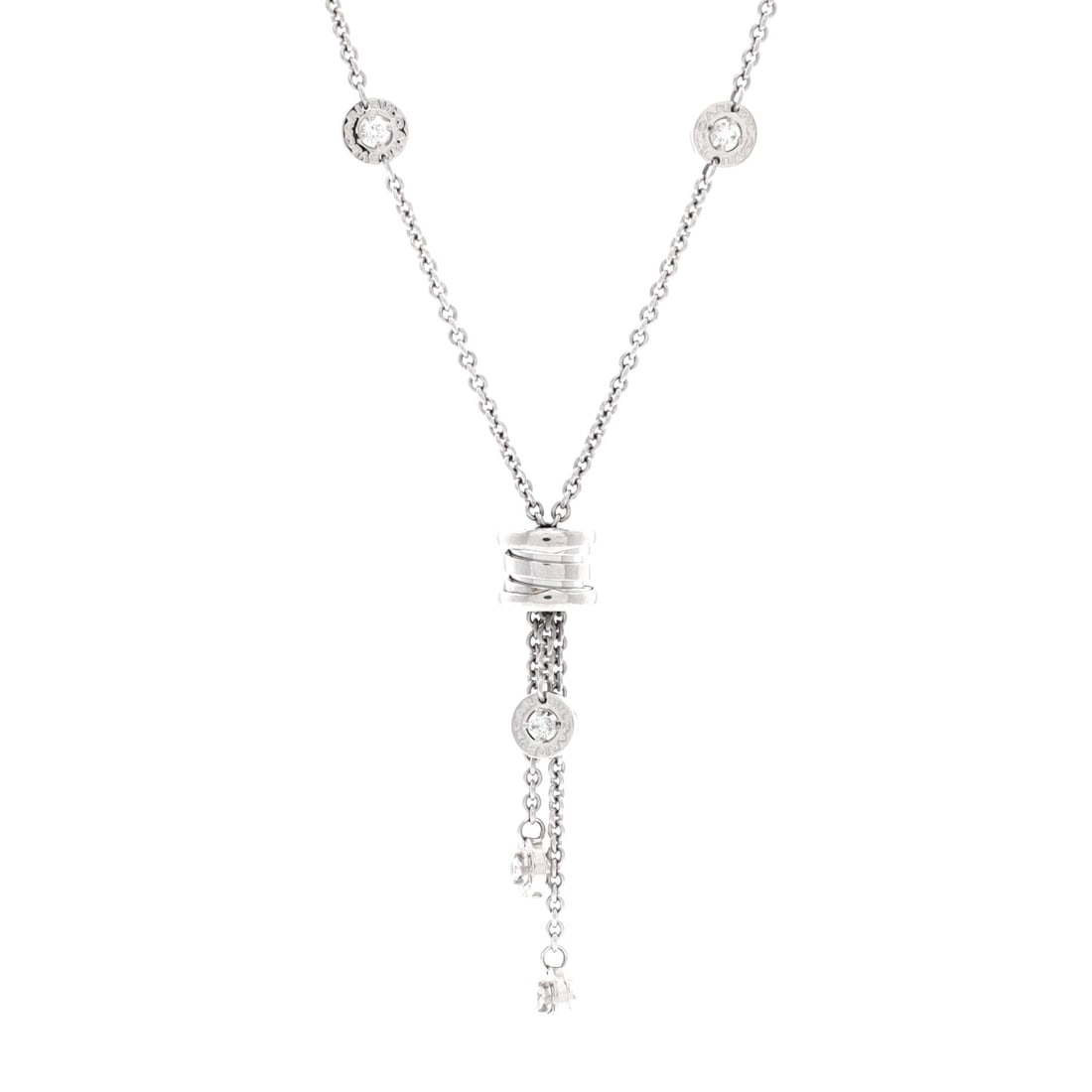 Bvlgari B.Zero1 3 Charm Necklace 18K White Gold with Diamonds (1 of 3)